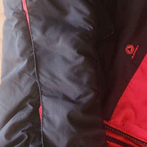 Old Navy Puffer jacket Orange Black long sleeves Large - Picture 16 of 17